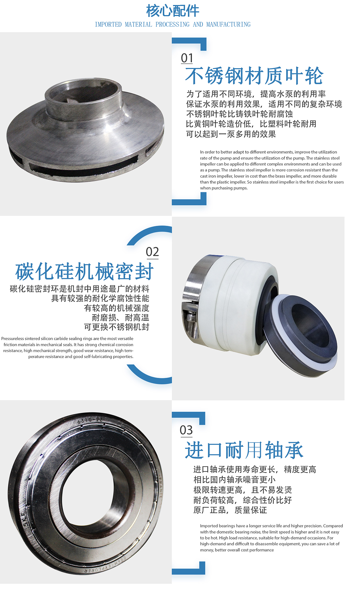不銹鋼自吸離心泵的核心配件